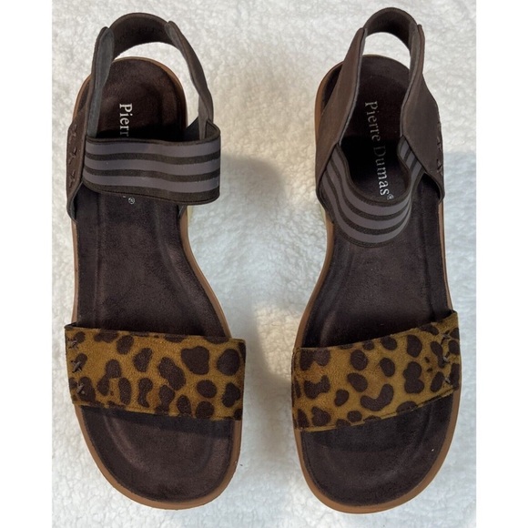 Pierre Dumas Sandal Womens 8.5 Clue-3 Ankle Strap Platform NEW IN BOX Leopard - Picture 2 of 5
